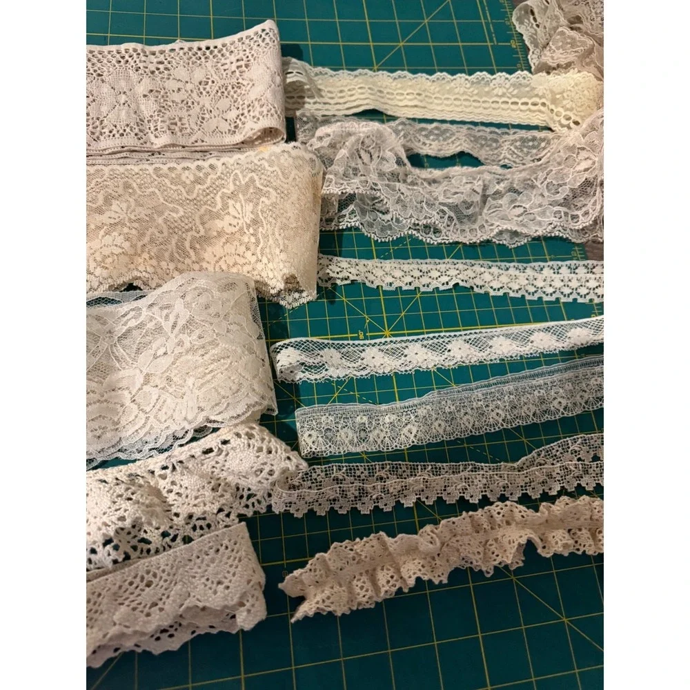 Lace trim Ivory / Cream lot of 20 yards vintage & modern DIY Slow Sew Journal